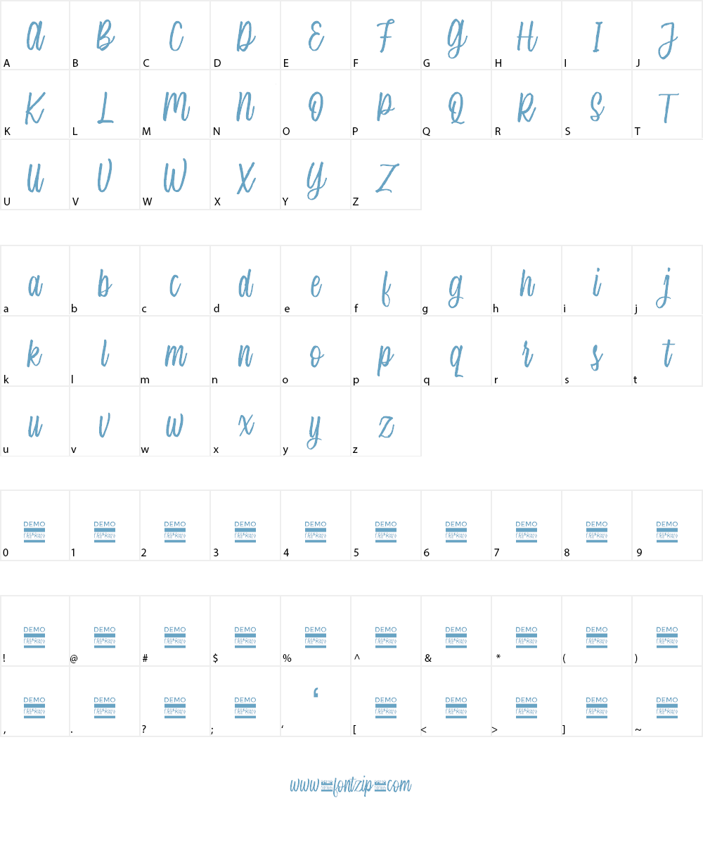 Single Brand Demo Font Character